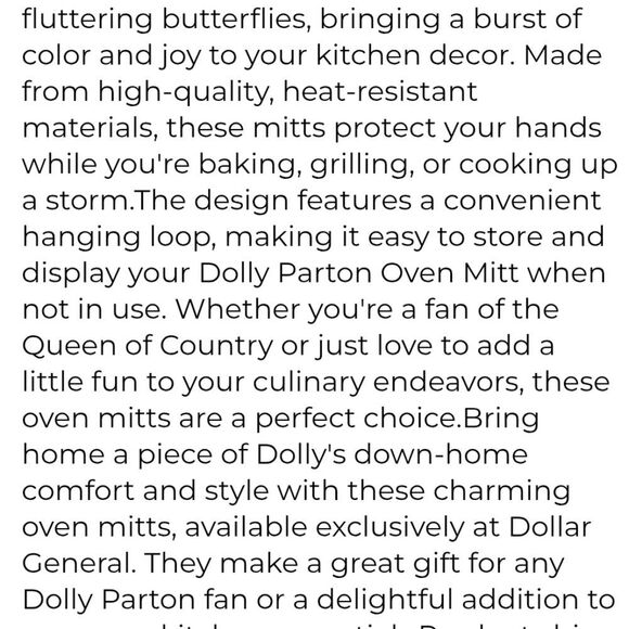 Dolly Parton Floral Butterfly Quilted Placemat Set - Picture 5 of 7